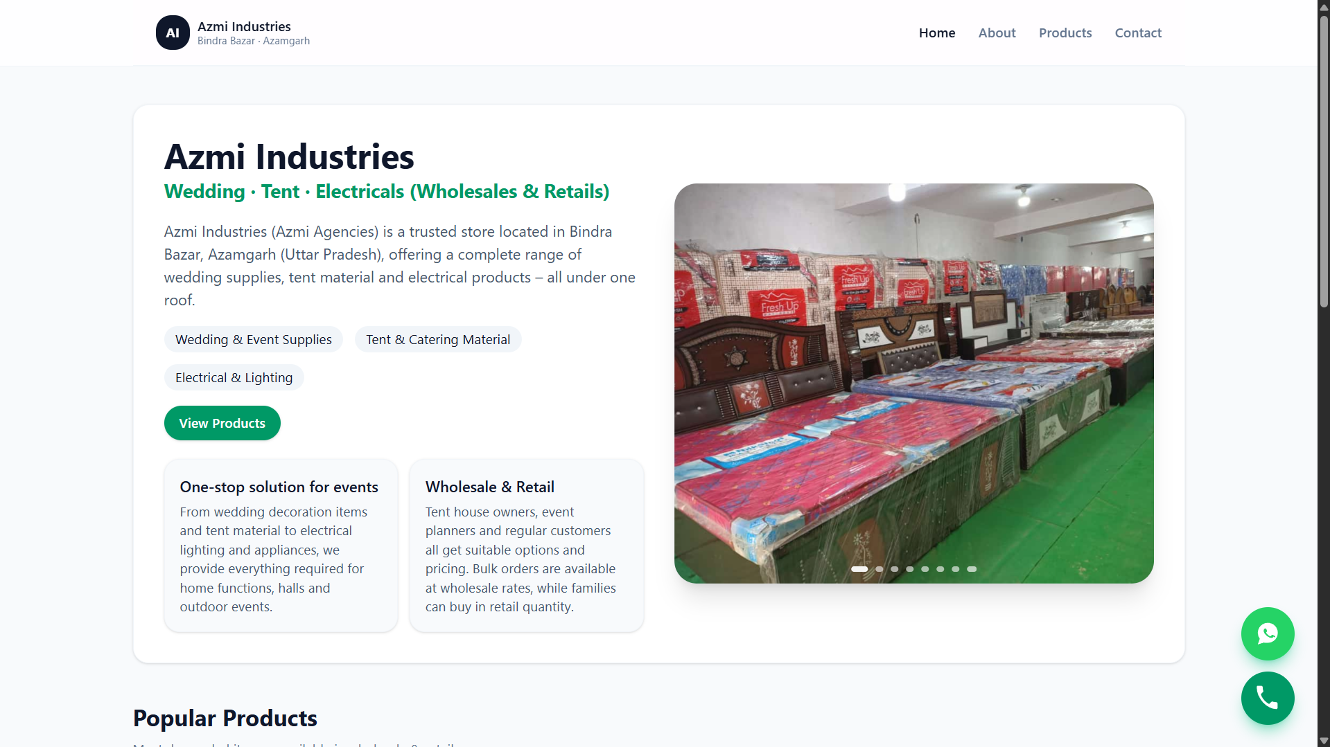 Azmi Industries Website
